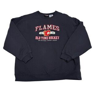 Vintage Old Time Hockey Calgary Flames Black Sweatshirt NHL Hockey, Size M